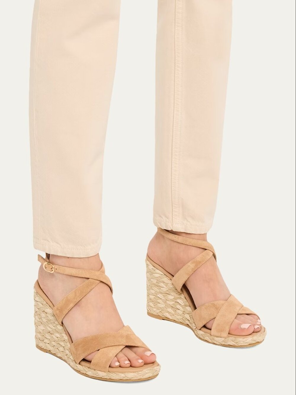 Stuart Weitzman $450 Alyssa Ankle Strap Sandal New Camel Sz 9.5 NIB!